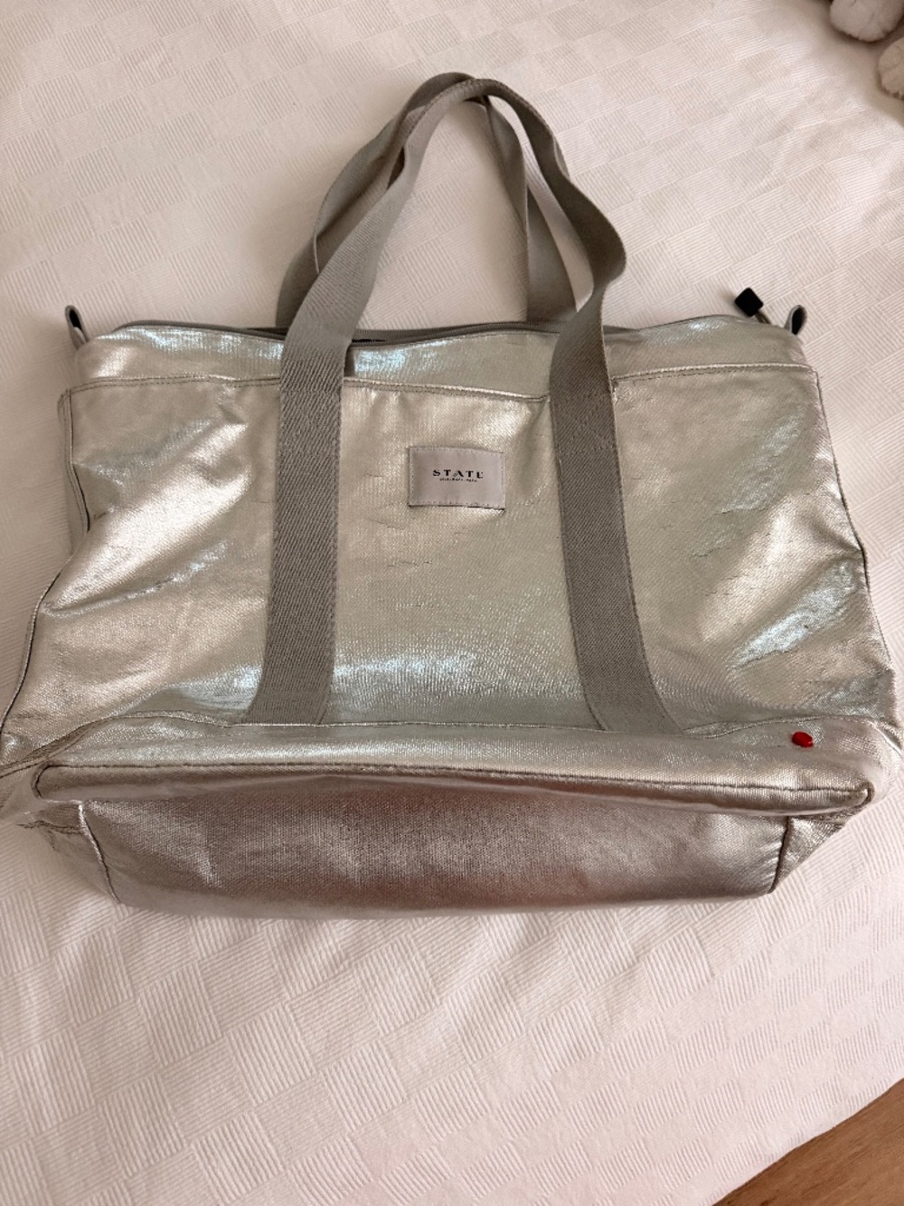 STATE Bags Graham Tote in Metallic Silver – Travel & Weekender Bag